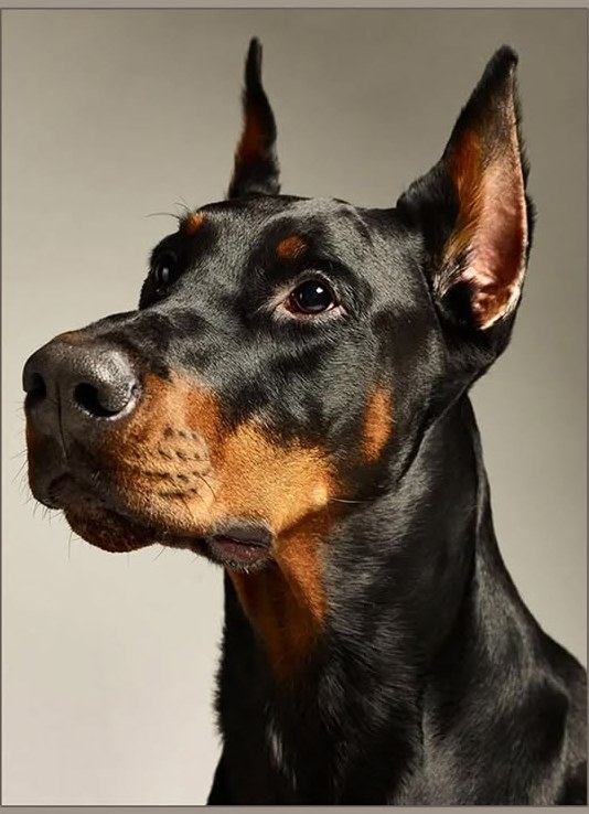 Photograph of a Doberman used as reference
