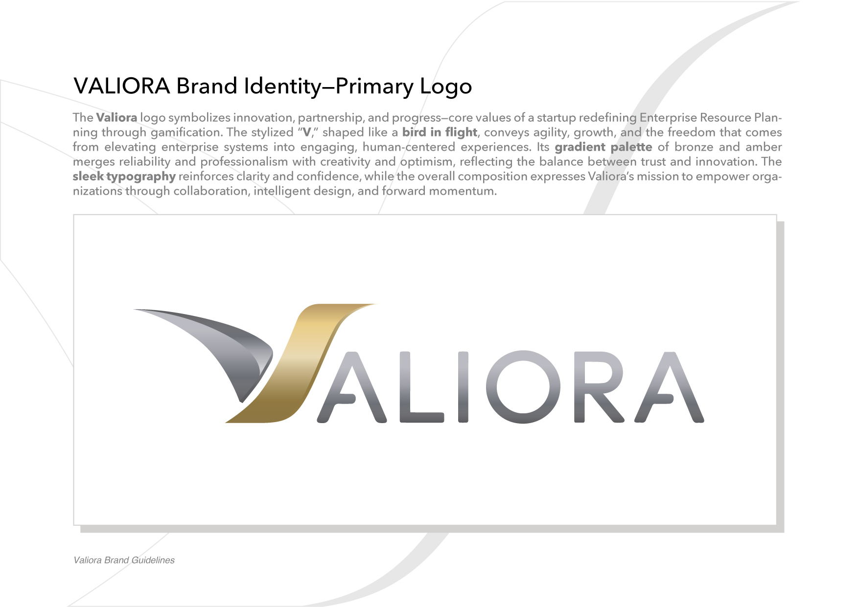 Valiora technology brand identity